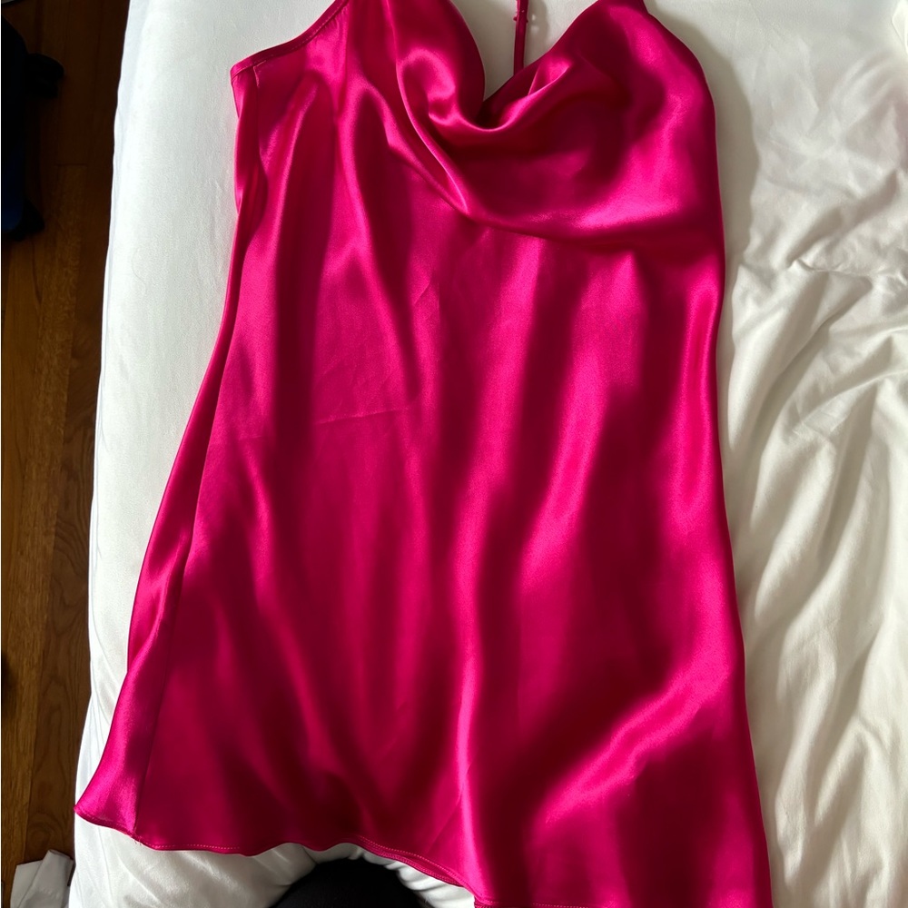 Bebe pink mini slip dress